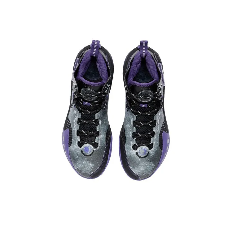 LiNing Shadow 3 Cushioning Anti Slip And Wear Resistant Low Top Performance Basketball Shoes Men's Black Purple-3