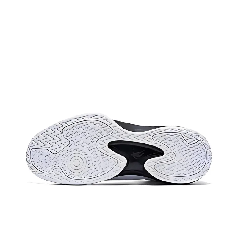 QIAODAN Cushioning Anti Slip And Wear Resistant Mid Top Basketball Shoes Men's White Black-4