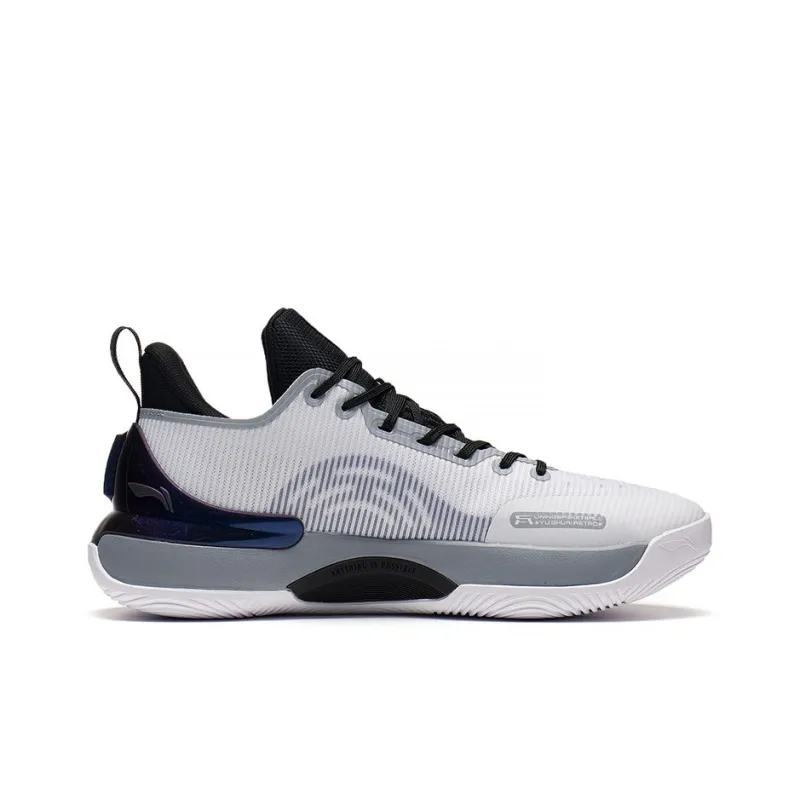 LiNing YuShuai Retro Durable Breathable Low Top LIGHT FOAM;SYNCHRO ADJUST SYSTEM Basketball Shoes White Gray-1