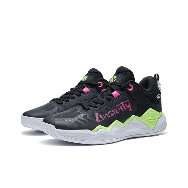 XTEP JLIN-TEAMV2 Cushioning Anti-Slip And Wear-Resistant Low-Top Performance Basketball Shoes Black Red Green-1