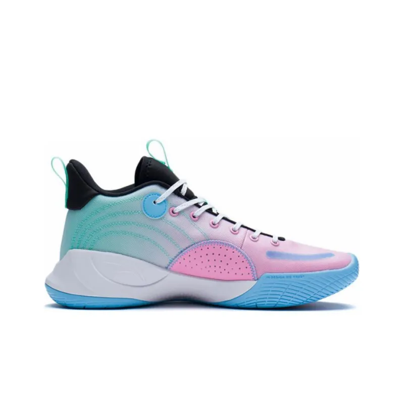 LiNing Magic Cloud Cushioned Slip-Resistant Rebound Mid-Top Performance Basketball Shoes Pink Blue-1