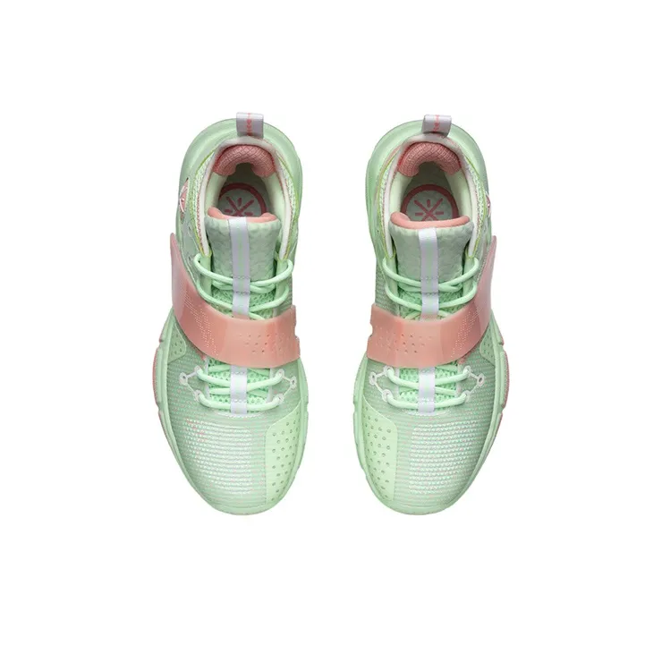LiNing Wade Block Cushioning Anti Slip And Wear Resistant Rebound Low Top Basketball Shoes Neon Pink Green-3