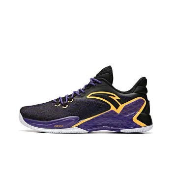 Anta Rajon Rondo Slip Resistant, Abrasion Resistant, Breathable Low Top Basketball Shoes Men's Black Purple