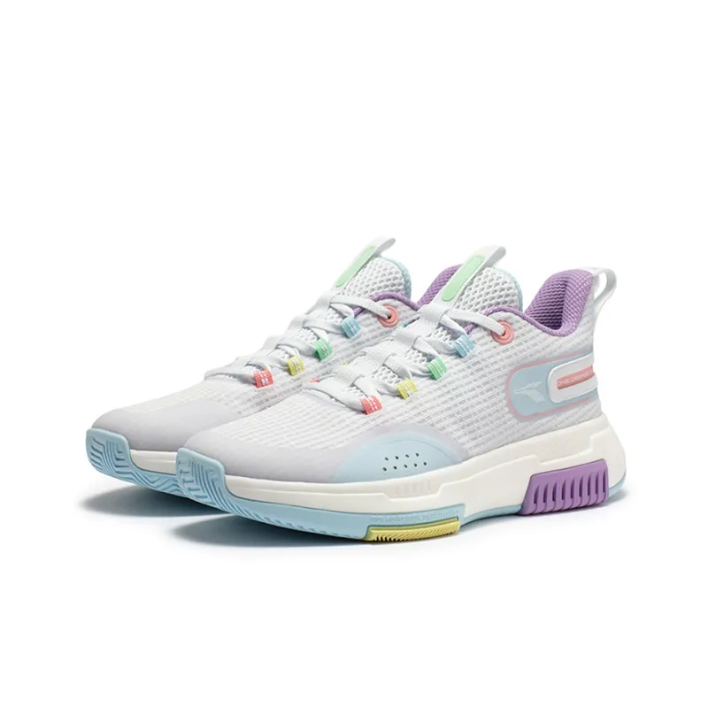 361° Tackle Q-BOOM Technology Low-Top Performance Basketball Shoes Men's White Blue Purple-2