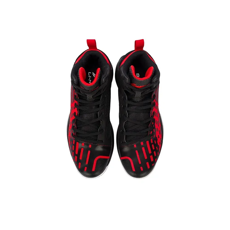 LINING Killer Whale III Basketball Shoes Unisex High-Top Red/Black-3