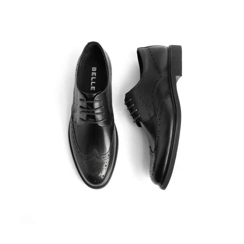 BELLE Dress Shoes Men Low Top Black/Brown-5