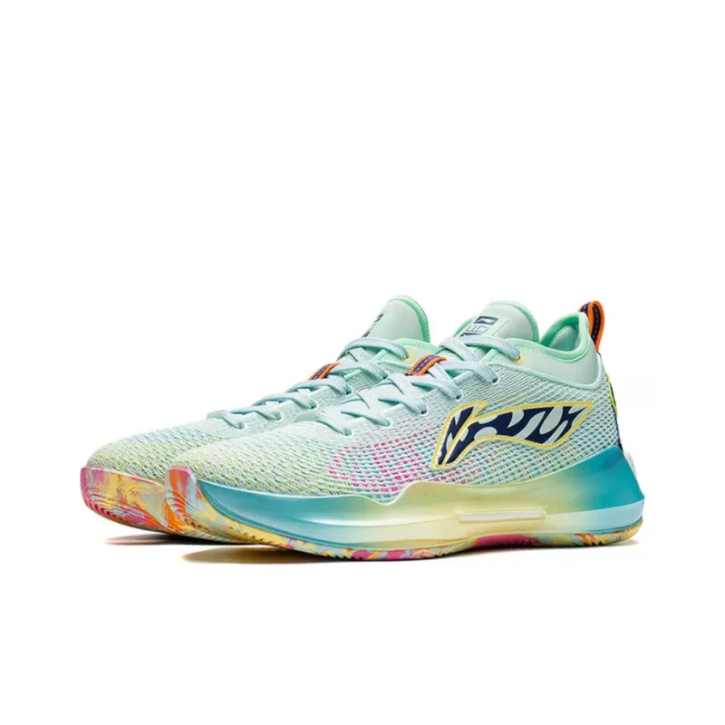 LINING YuShuai 13 Boom Basketball Shoes Men Low Top Water Wave Green-2