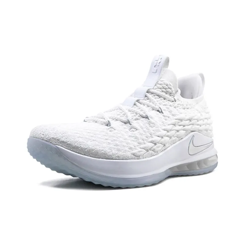Nike LeBron 15 Low White Metallic Silver-1