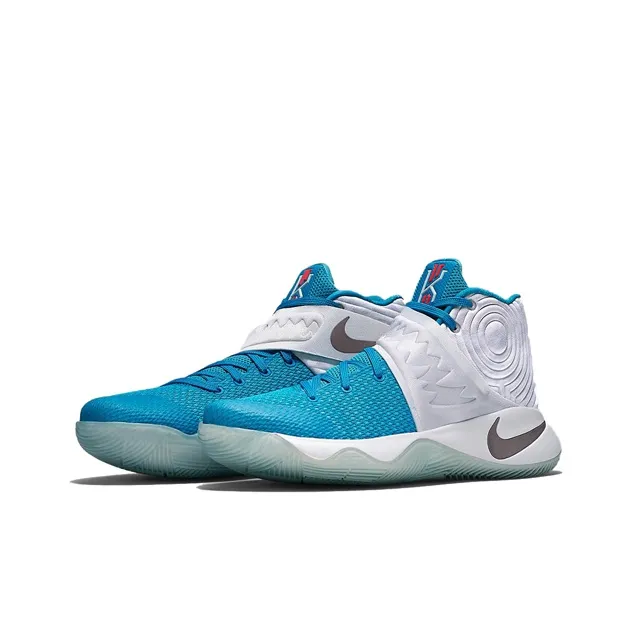 Nike Kyrie 2 Slip Resistant Mid Top Basketball Shoes Men's White Blue-2