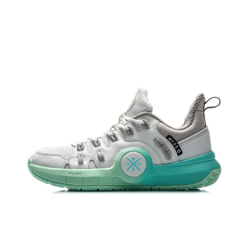 LiNing WAY OF WADE Shock Absorbers Low Top Basketball Shoes White Green-0