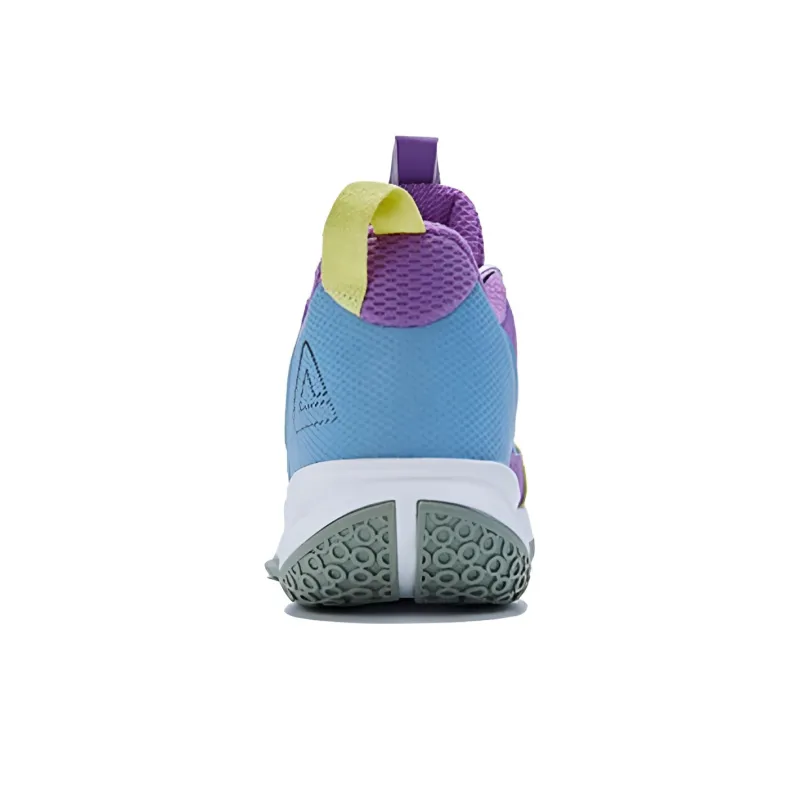 PEAK Lan Qie 2.0 Cushioning Anti Slip And Wear Resistant Low Top Performance Basketball Shoes Men's Purple Yellow White-2