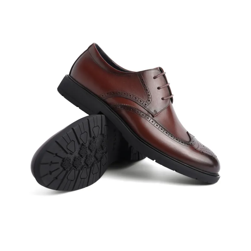 BELLE Dress Shoes Men Low Top Black/Brown-5