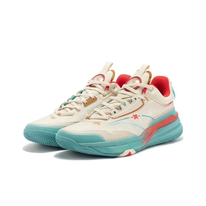 361° DVD1 Basketball Shoes Men Low Top White/Blue-2