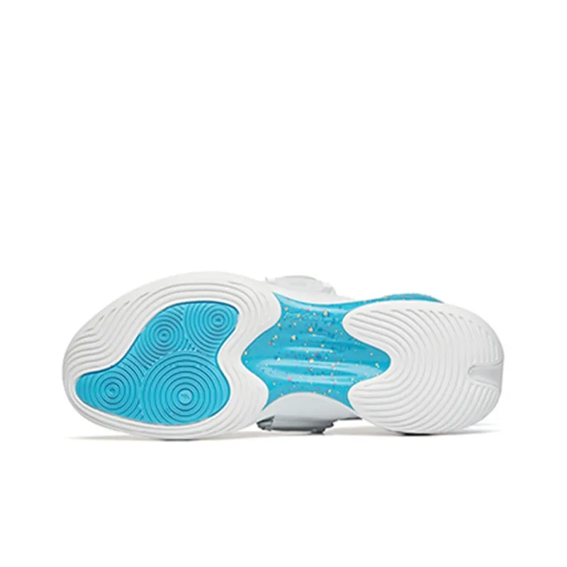 Anta Water Flower 3 Anti-Slip Wear-Resistant Low-Top Basketball Shoes White Blue-5