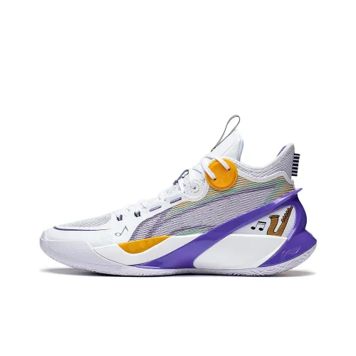 LINING SONIC 10 Ultra Basketball Shoes Men Mid-Top White/Purple