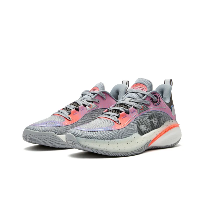 QIAODAN FE1.0 Engine Anti Slip And Wear Resistant Lightweight Rebound Low Top Basketball Shoes Men's Gray Purple-1