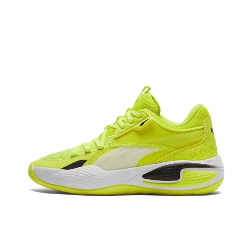 PUMA Court Rider Basketball Shoes Men Mid-Top Yellow/White