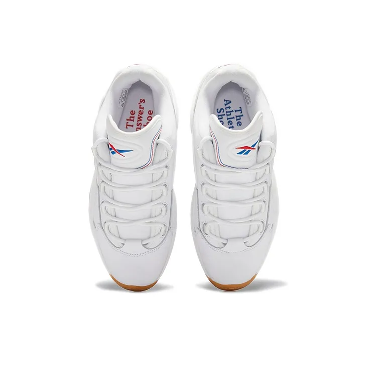 Reebok Question Low 'The Answer's Shoe' Cushioning Anti Slip And Wear Resistant Low Top Basketball Shoes Unisex White-4