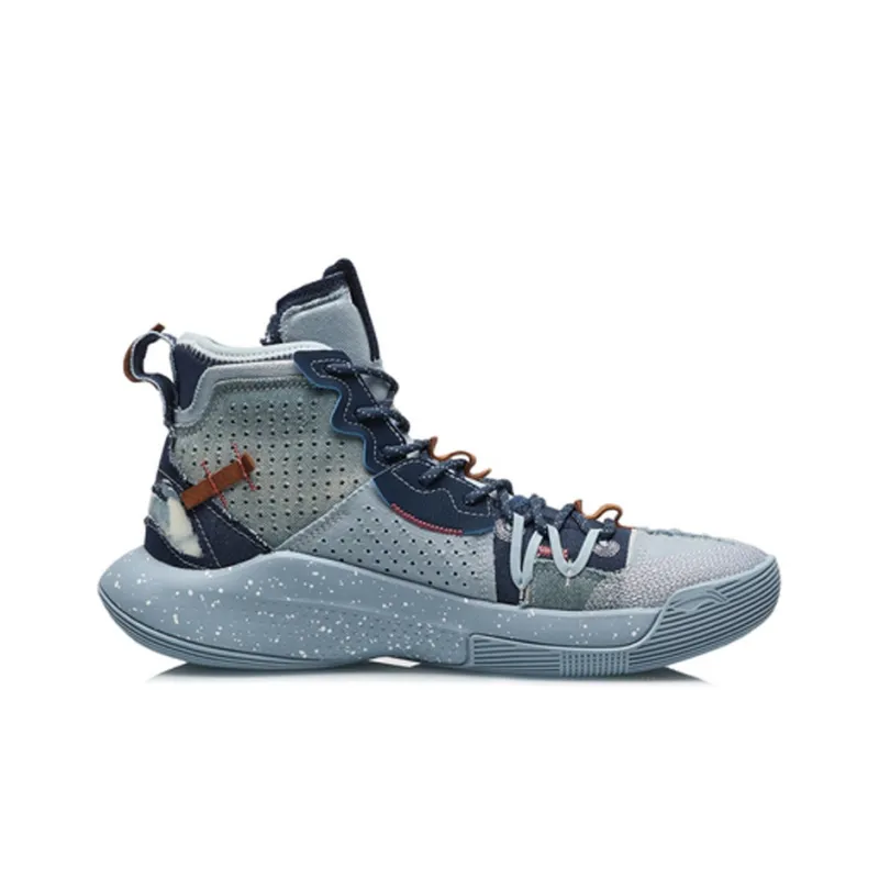 LiNing SONIC 8 Slip Resistant, Abrasion Resistant, Waterproof High Top Basketball Shoes Men's Blue-1