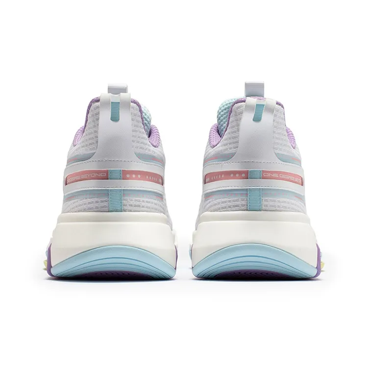 361° Tackle Q-BOOM Technology Low-Top Performance Basketball Shoes Men's White Blue Purple-3