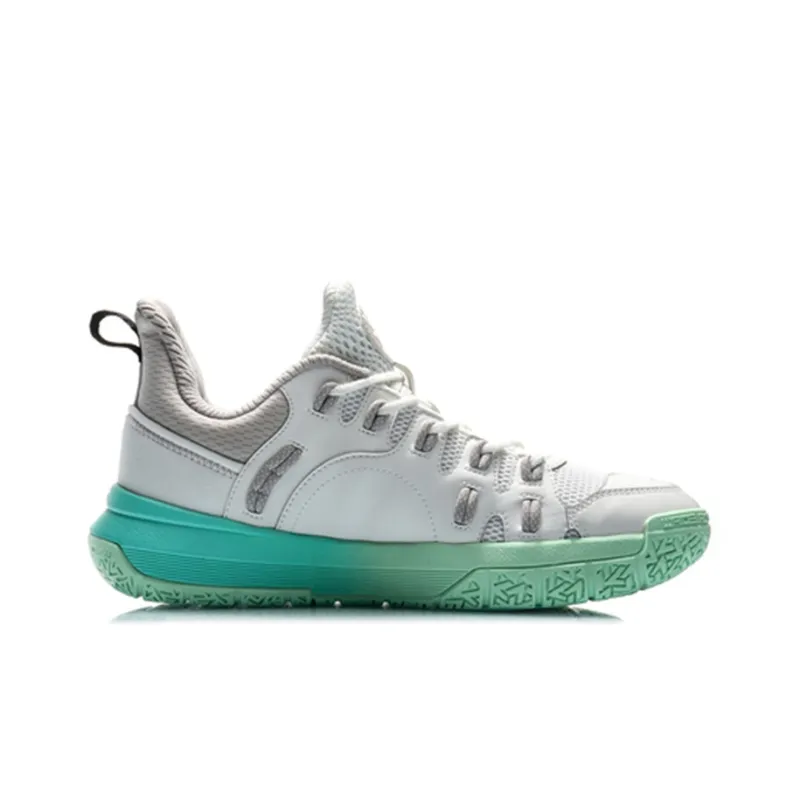 LiNing WAY OF WADE Shock Absorbers Low Top Basketball Shoes White Green-1