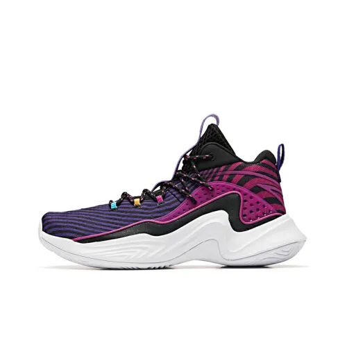 ANTA Thompson Series Basketball Shoes Men Low-Top Purple/Black