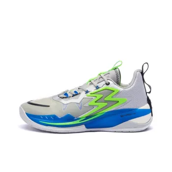 361° Big3 3.0 Cushioning, Wear Resistant Low Top Performance Basketball Shoes Men's Silver White Turquoise