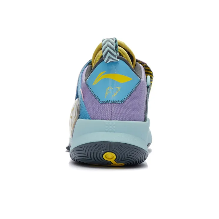 LINING Wade Fission 7 Basketball Shoes Men Low Top Eggshell Blue/Norway Blue/Light Blue Purple-5