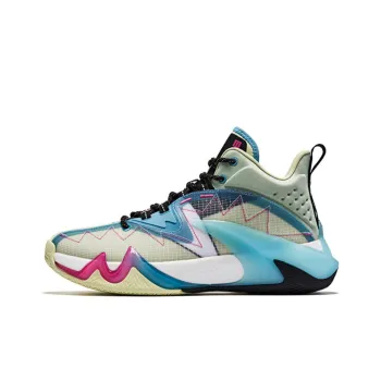 QIAODAN Poisonous Fangs 1.0 Basketball Shoes Men Mid Top White/Blue