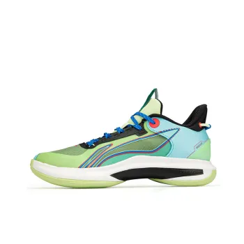 LiNing Low Top Performance Basketball Shoes Men's Green Blue