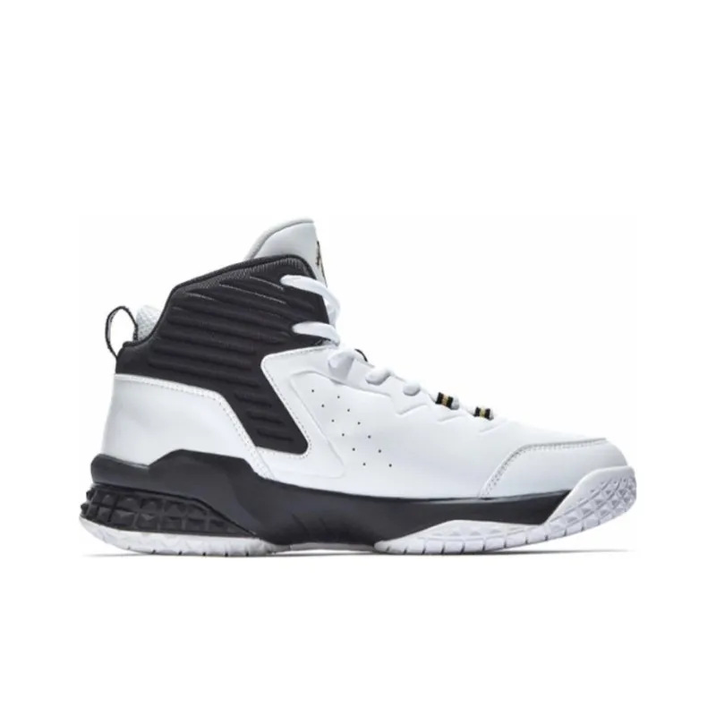 QIAODAN Grinding 1 Basketball Shoes Men High Top Black/White-1