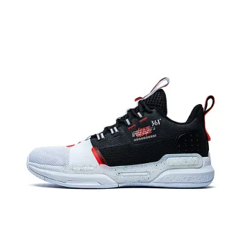361° Q BOOM Technology Mid Top Performance Basketball Shoes Men's White Black
