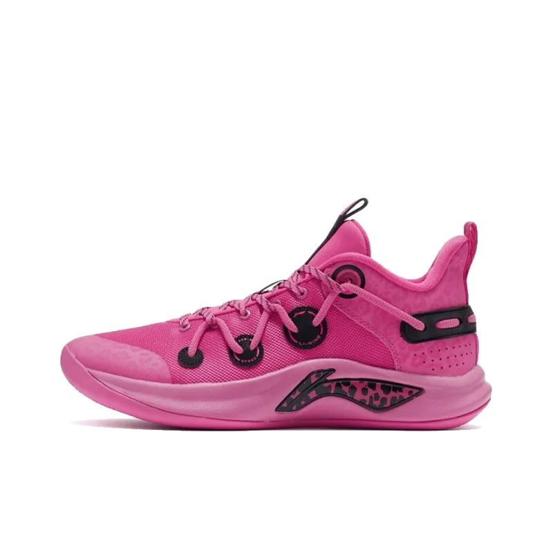 LINING Speed Team Basketball Shoes Men Low Top Vibrant Pink-0