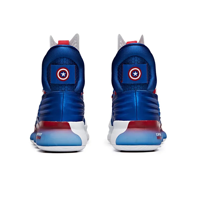 Anta Cushioned Slip-Resistant Abrasion-Resistant High-Top Performance Basketball Shoes Men's True Blue-3