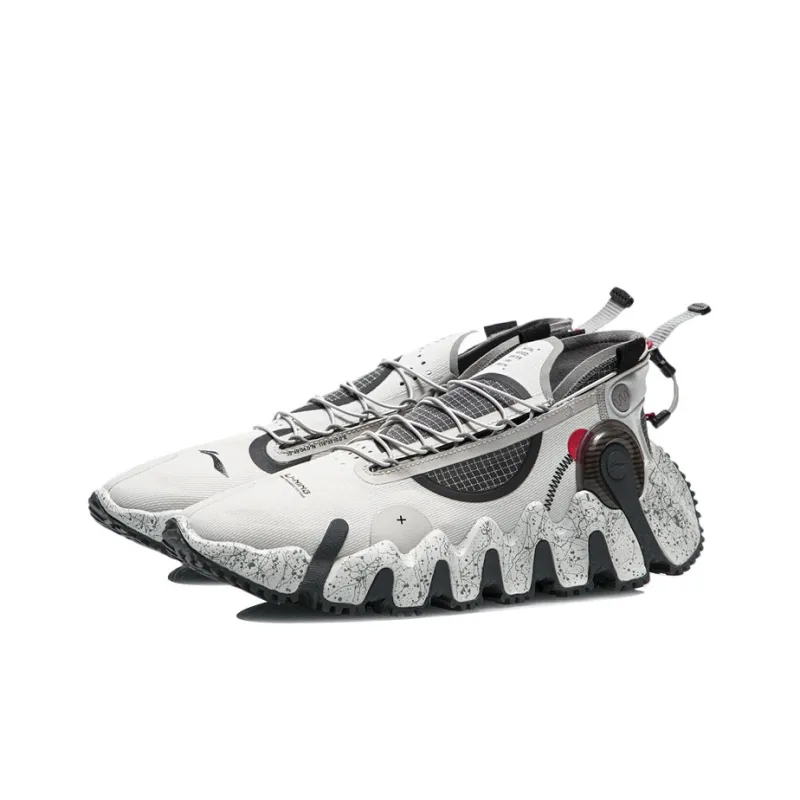 LiNing Wu Xing 2 Vintage Basketball Shoes Men Low Top Shark Gray-2