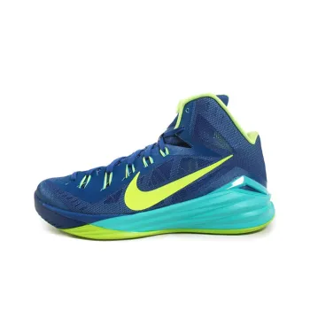 Nike Hyperdunk 2014 Cushioned Slip Resistant High Top Basketball Shoes Men's Blue Yellow