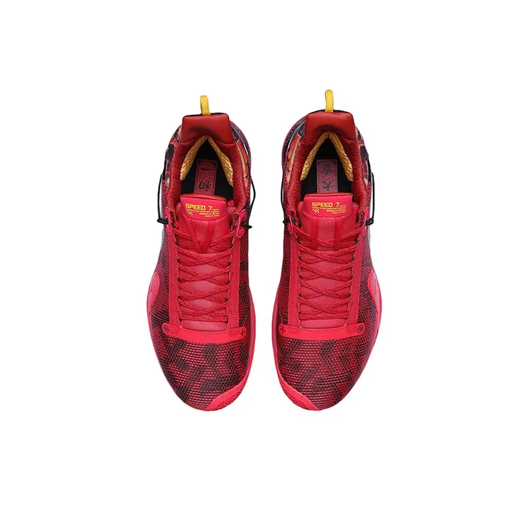 LINING Blitz 7 Premium Basketball Shoes Men Low Top Red/Black-3