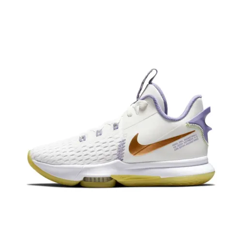 Nike Witness 5 Basketball Shoes Men Low-Top White/Yellow/Purple