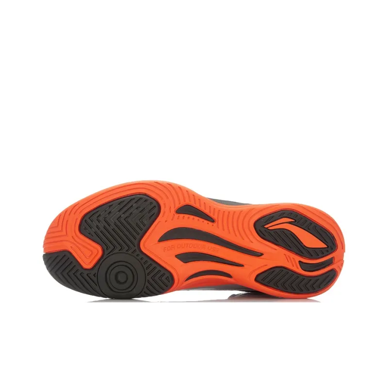 LINING Killer Whale II Basketball Shoes Unisex High-Top Silver/Black/Orange-4