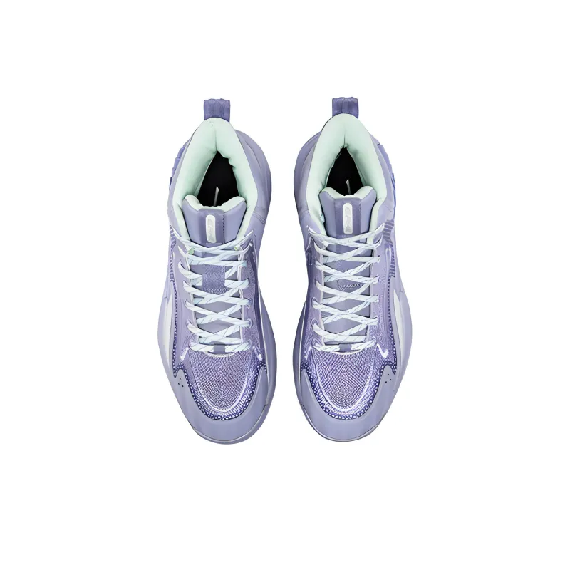 Erke Cushioning, Slip Resistant, Abrasion Resistant, Coverage, Support Mid Top Basketball Shoes Men's Purple-2