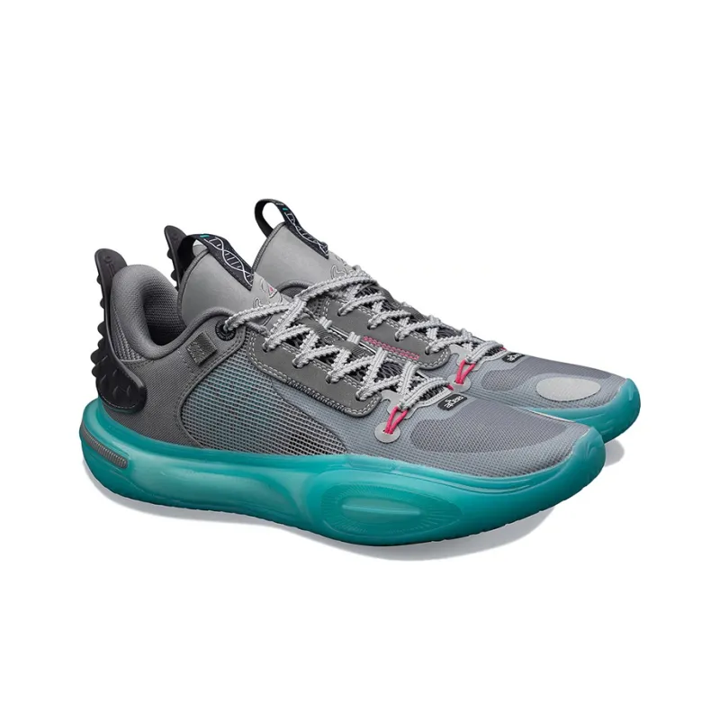 LiNing All City 11 TNS Team No Sleep Abrasion Resistant Breathable Coverage Low Top Basketball Shoes Men's Snow Gray-2