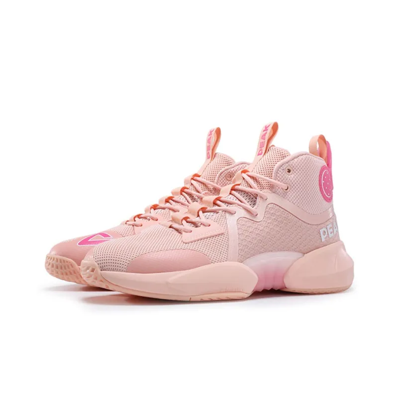 PEAK Sharp Marks Basketball Shoes Men High Top Toffee Pink-1