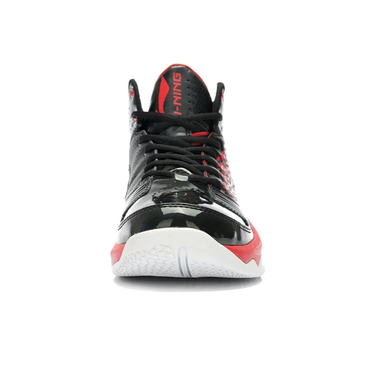 LiNing Ghoul Knight High Top Basketball Shoes Unisex Black Red-3