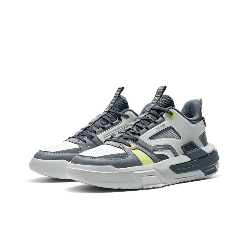 XTEP Takeover Cushioning Anti-Slip And Wear-Resistant Low-Top Performance Basketball Shoes Gray White-1