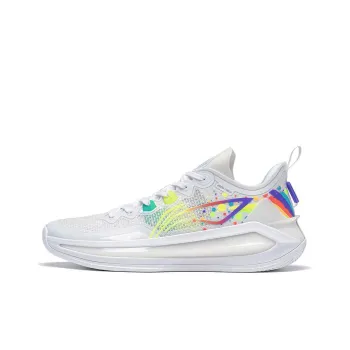 LiNing Liren 3 V2 Rainbow Durable Breathable Low Top Basketball Shoes Unisex Fluorescent White Yellow