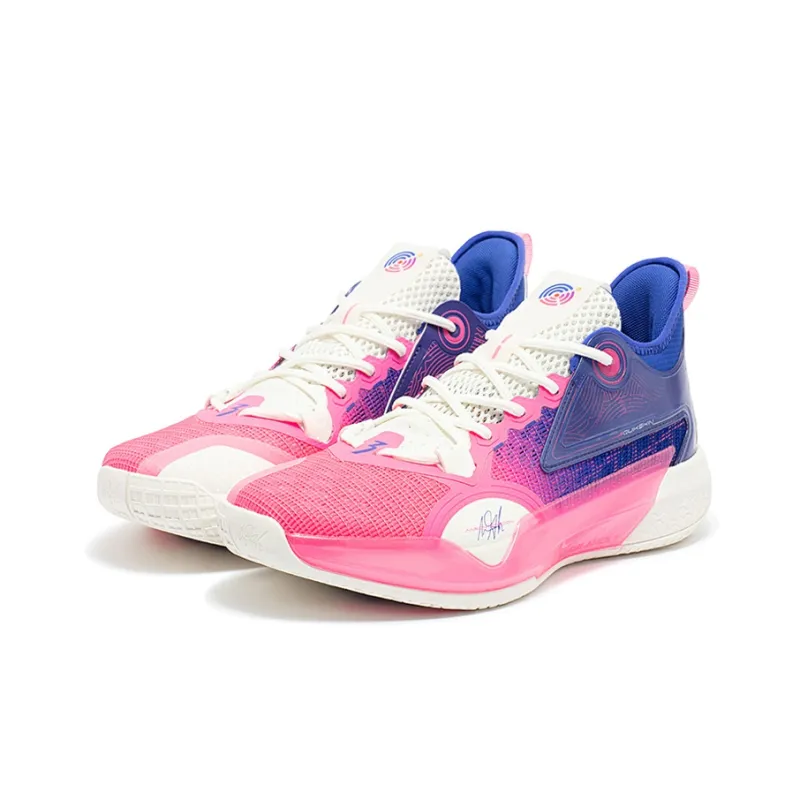 361° Zen 5 WTA Anti Slip Wear Resistant Low Top Basketball Shoes Men's Neon Pink-2