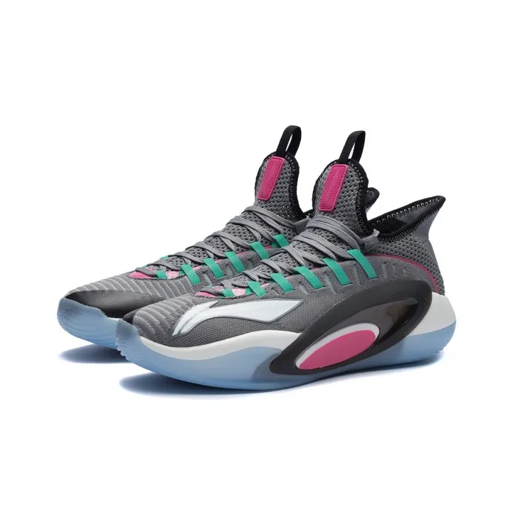 LiNing Phantom Anti-Slip Wear-Resistant Low-Top Basketball Shoes Nine Degrees Gray-2