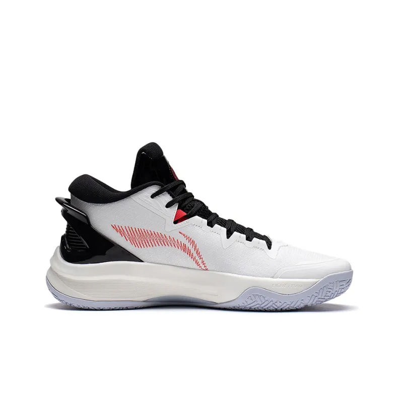 LiNing Speed High Cushioning Anti-Slip And Wear-Resistant High-Top Performance Basketball Shoes White Black Red-1