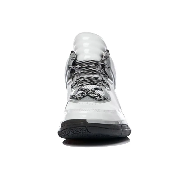 LiNing WOW 1 Anti Slip And Wear Resistant Support Mid Top Basketball Shoes Unisex White Gray-3