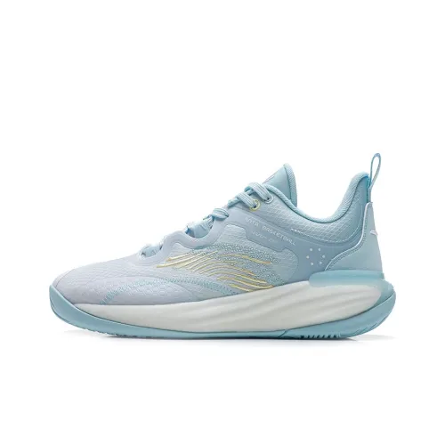 ANTA Basketball Collection Basketball Shoes Men Low-Top ANTA White/Light Steel Blue/Beige Velvet